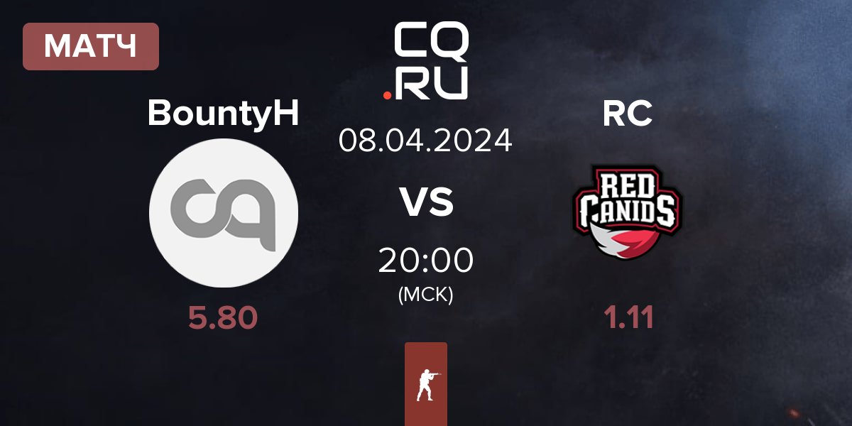 Матч Bounty Hunters BountyH vs Red Canids RC | 08.04