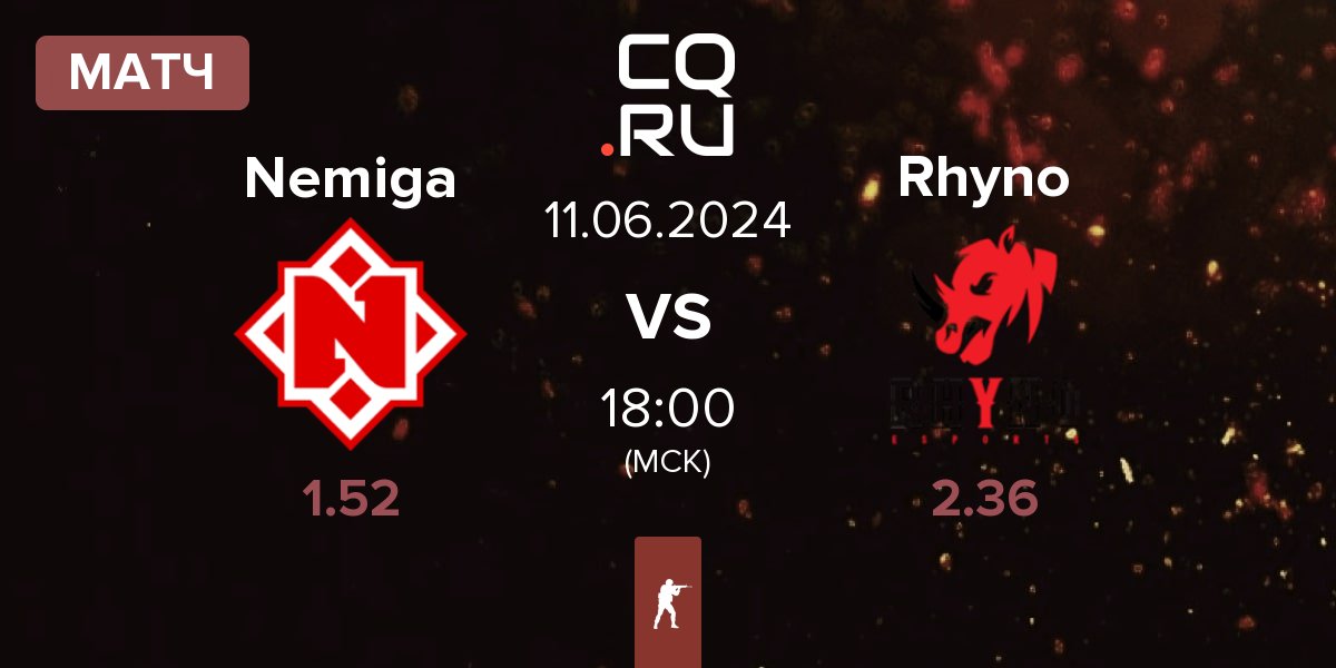 Матч Nemiga Gaming Nemiga vs Rhyno Esports Rhyno | 11.06