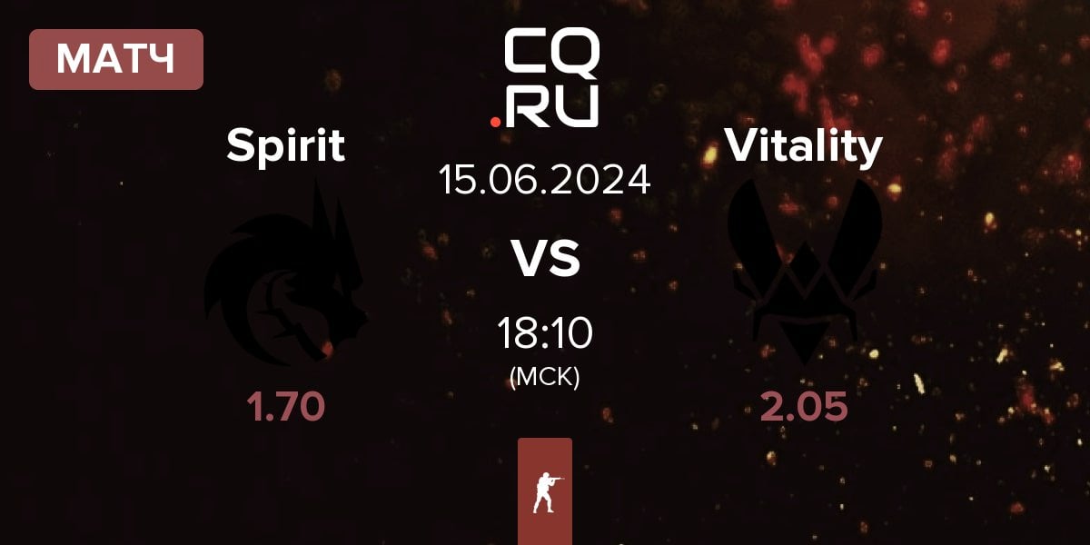 Матч Team Spirit Spirit vs Team Vitality Vitality | 15.06
