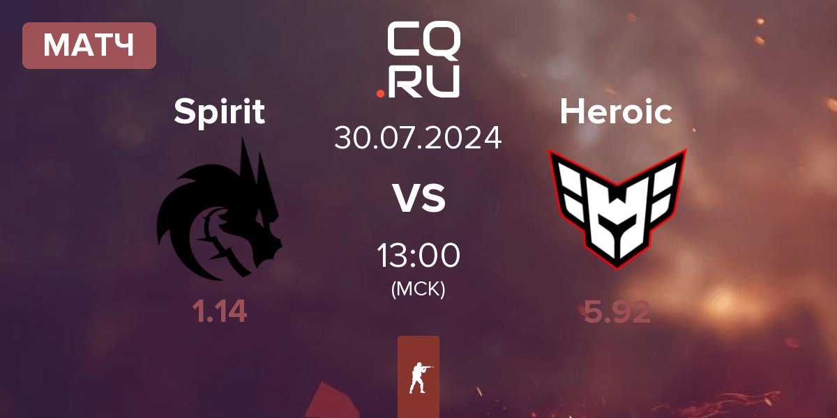 Матч Team Spirit Spirit vs Heroic | 30.07