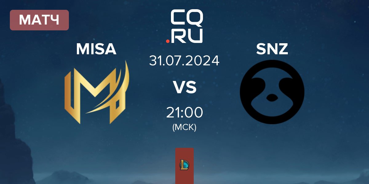 Матч Misa Esports MISA vs SNOOZE esports SNZ | 31.07