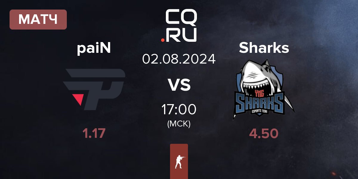 Матч paiN Gaming paiN vs Sharks Esports Sharks | 02.08