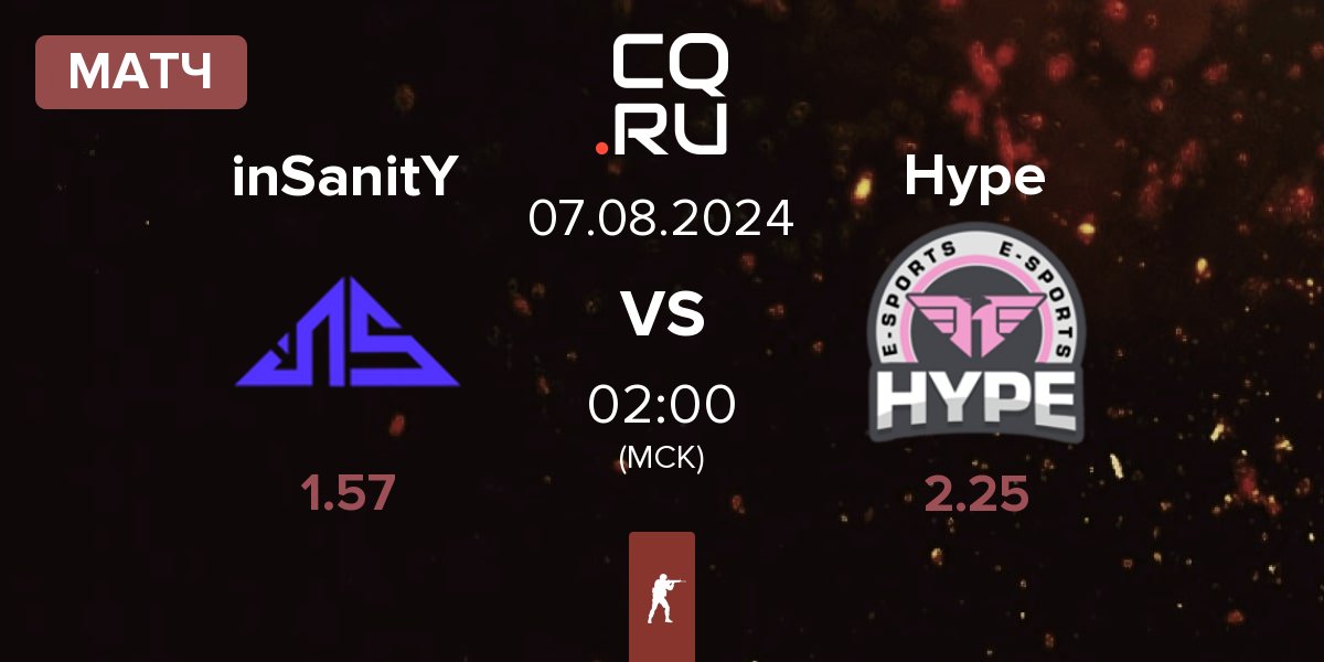 Матч inSanitY Sports inSanitY vs Hype | 07.08