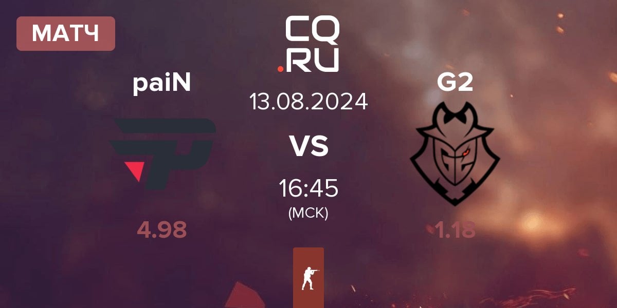 Матч paiN Gaming paiN vs G2 Esports G2 | 13.08