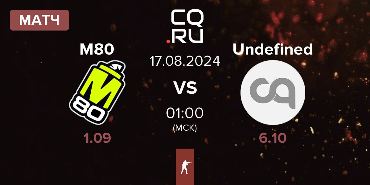 Матч M80 vs Undefined | 17.08