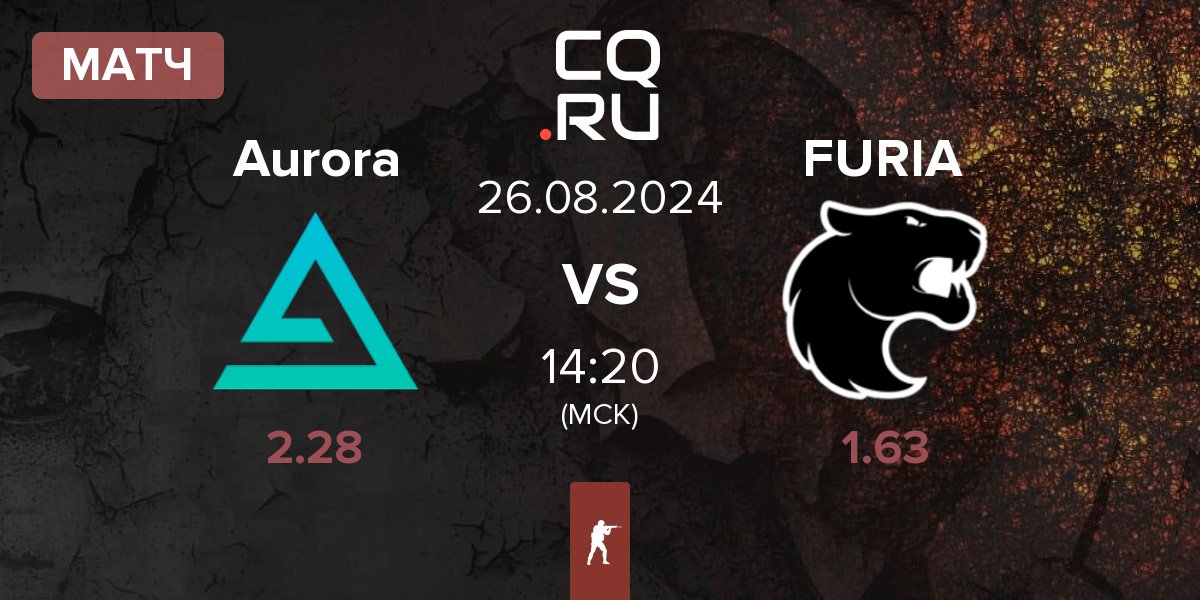 Матч Aurora Gaming Aurora vs FURIA Esports FURIA | 26.08