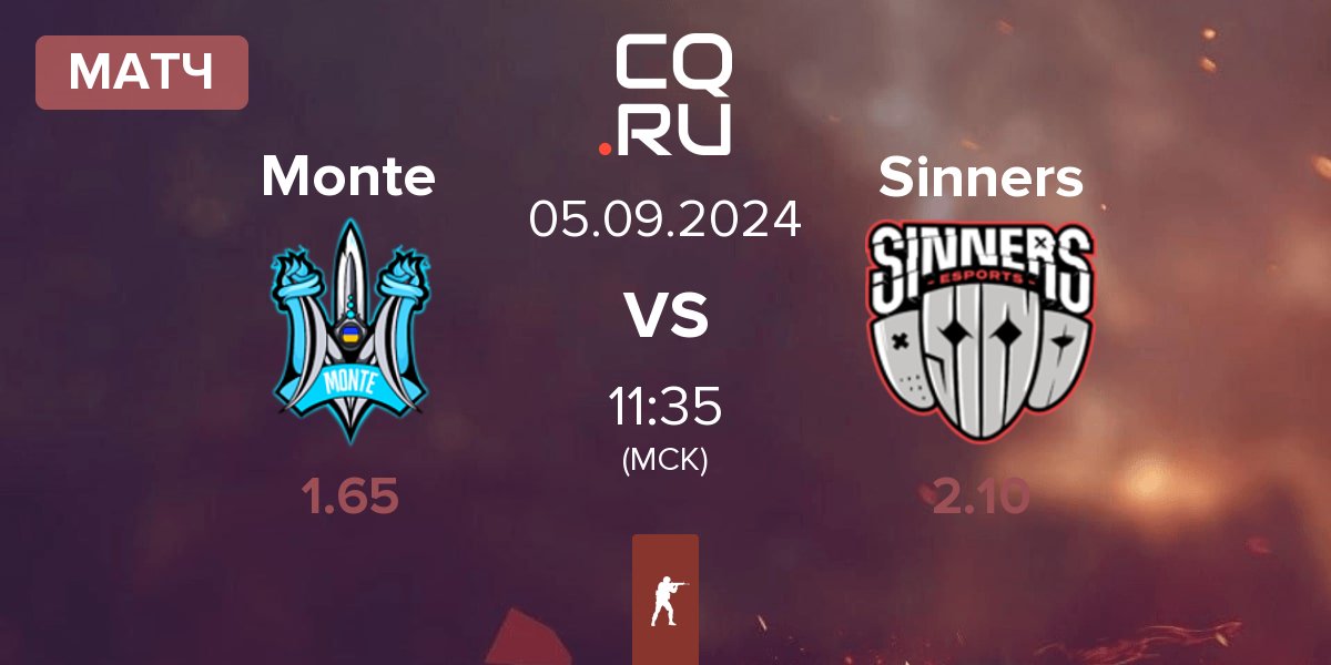 Матч Monte vs Sinners Esports Sinners | 05.09