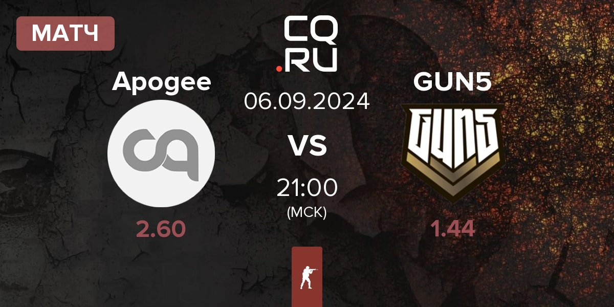 Матч Apogee vs GUN5 Esports GUN5 | 06.09