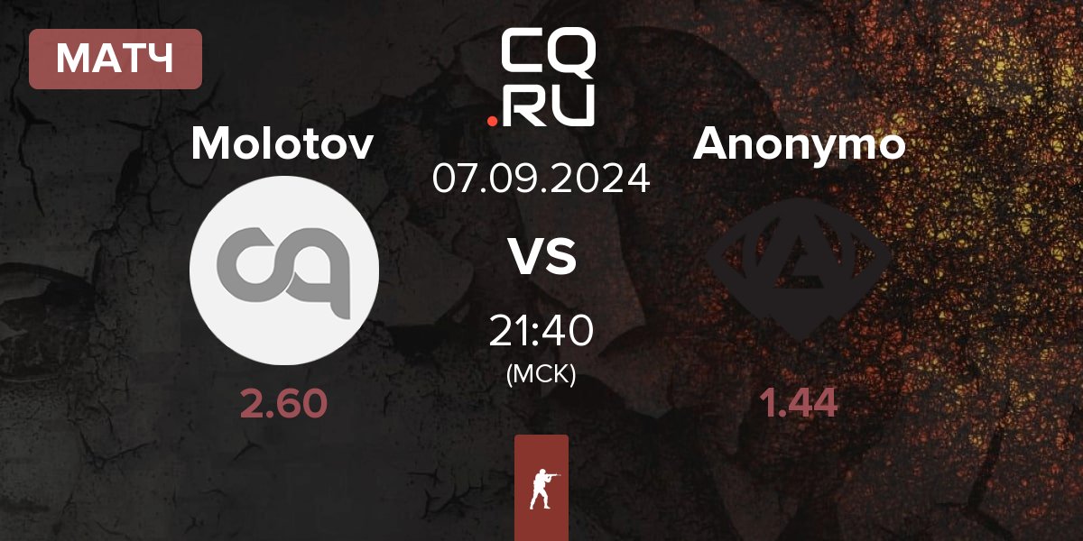 Матч Molotov Gaming Molotov vs Anonymo Esports Anonymo | 07.09