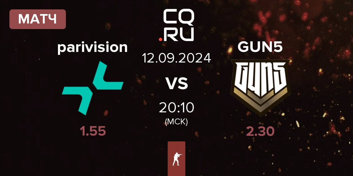 Матч PARIVISION parivision vs GUN5 Esports GUN5 | 12.09