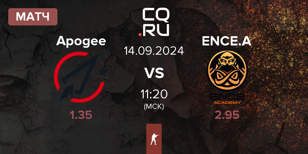 Матч Apogee vs ENCE Academy ENCE.A | 14.09