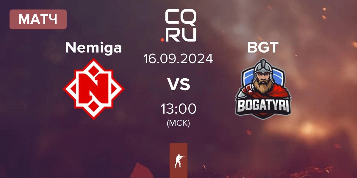 Матч Nemiga Gaming Nemiga vs BOGATYRI BGT | 16.09