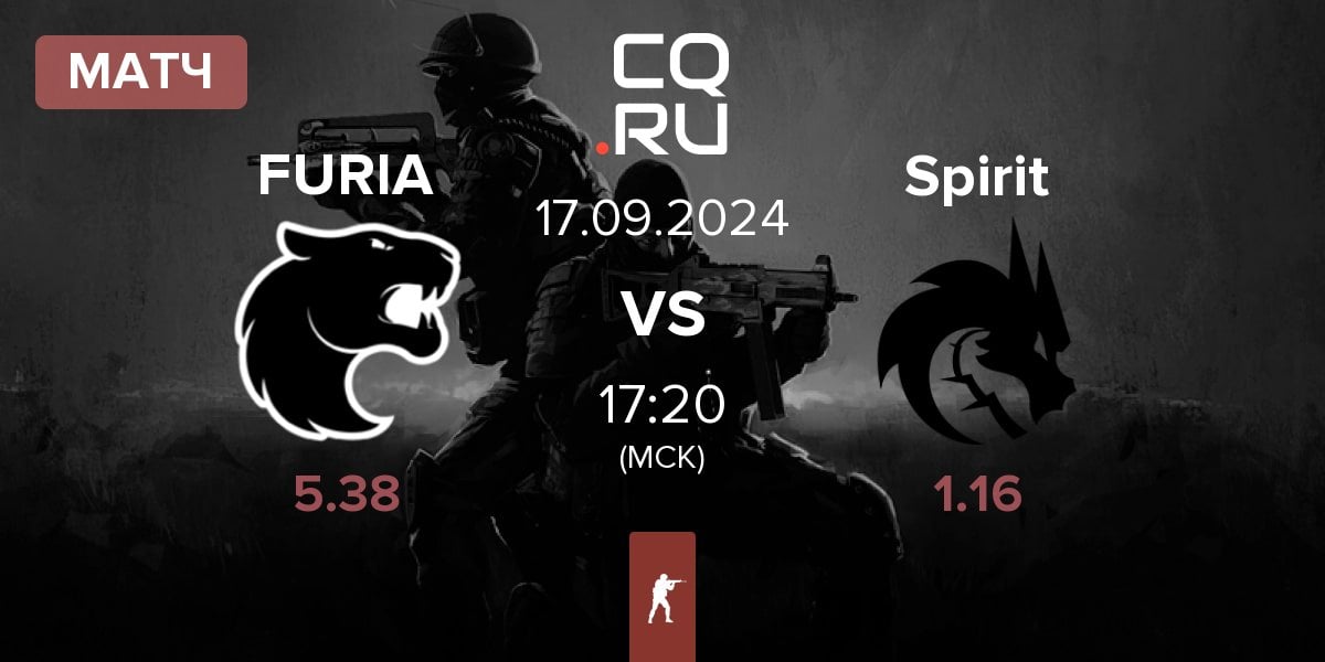 Матч FURIA Esports FURIA vs Team Spirit Spirit | 17.09