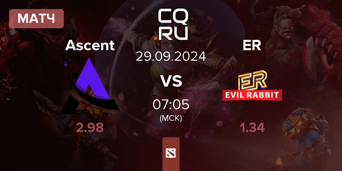 Матч Ascent Esports Ascent vs Evil Rabbit ER | 29.09