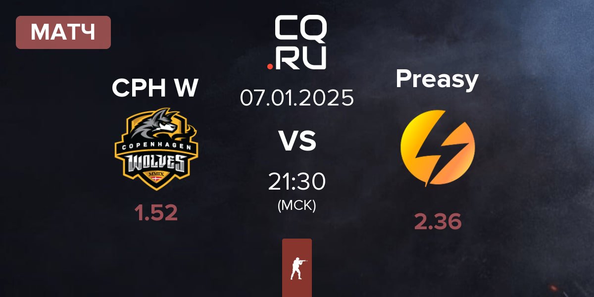 Матч Copenhagen Wolves CPH W vs Preasy Esport Preasy | 07.01