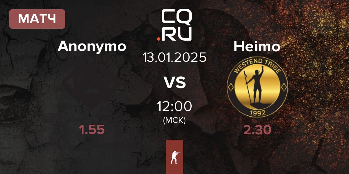 Матч Anonymo Esports Anonymo vs Heimo Esports Heimo | 13.01