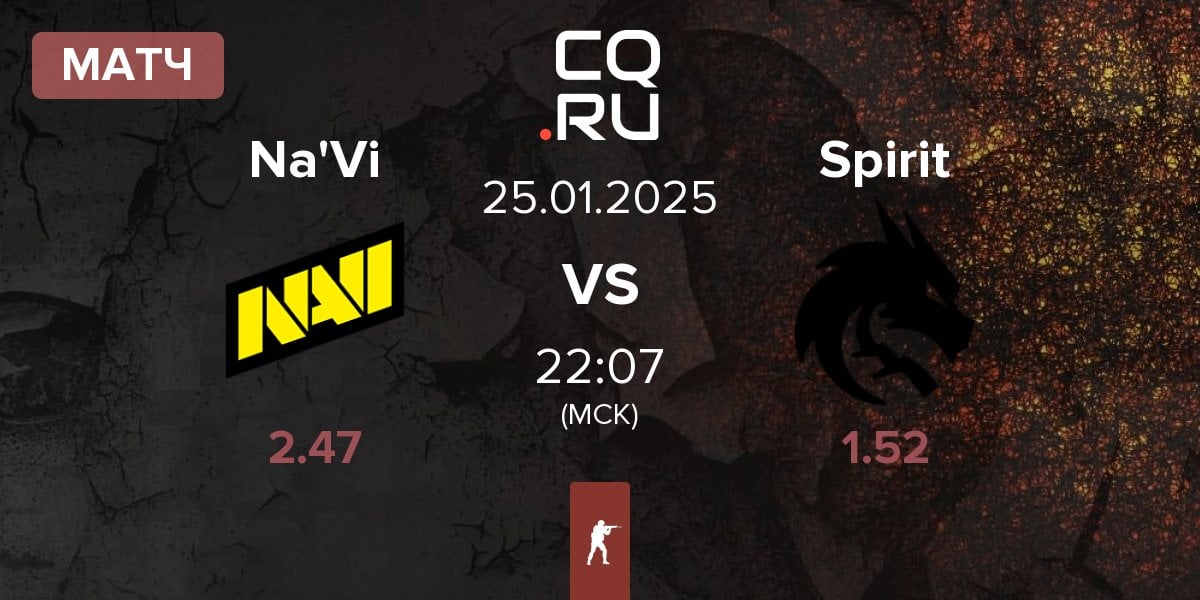 Матч Natus Vincere Na'Vi vs Team Spirit Spirit | 25.01