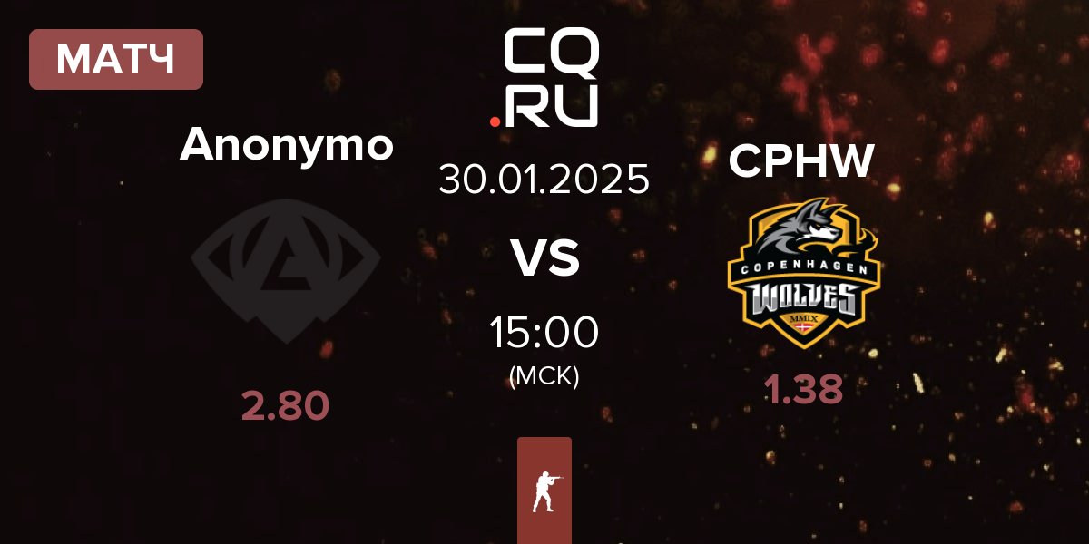 Матч Anonymo Esports Anonymo vs Copenhagen Wolves CPHW | 30.01