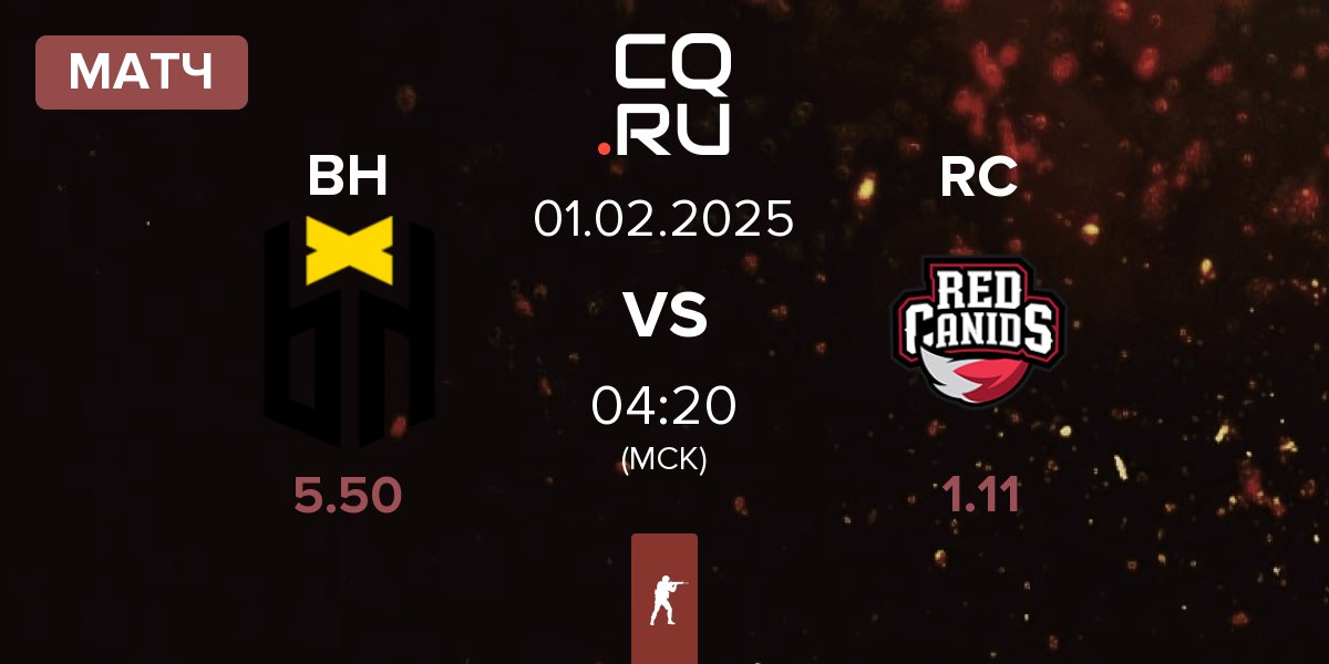 Матч Bounty Hunters BH vs Red Canids RC | 01.02