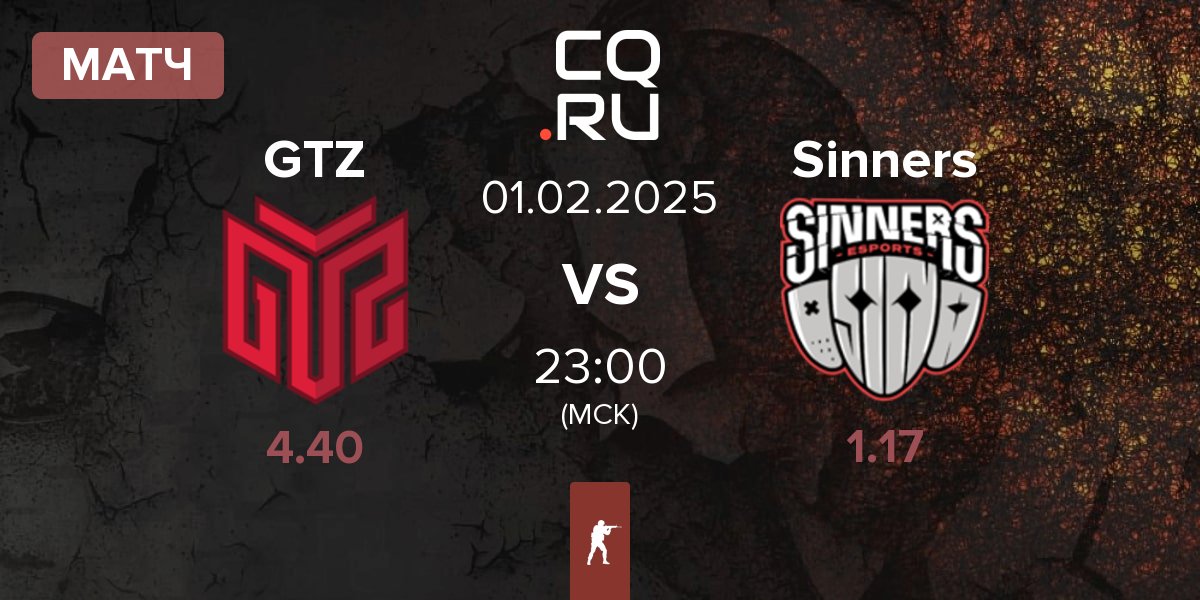 Матч GTZ Esports GTZ vs Sinners Esports Sinners | 01.02