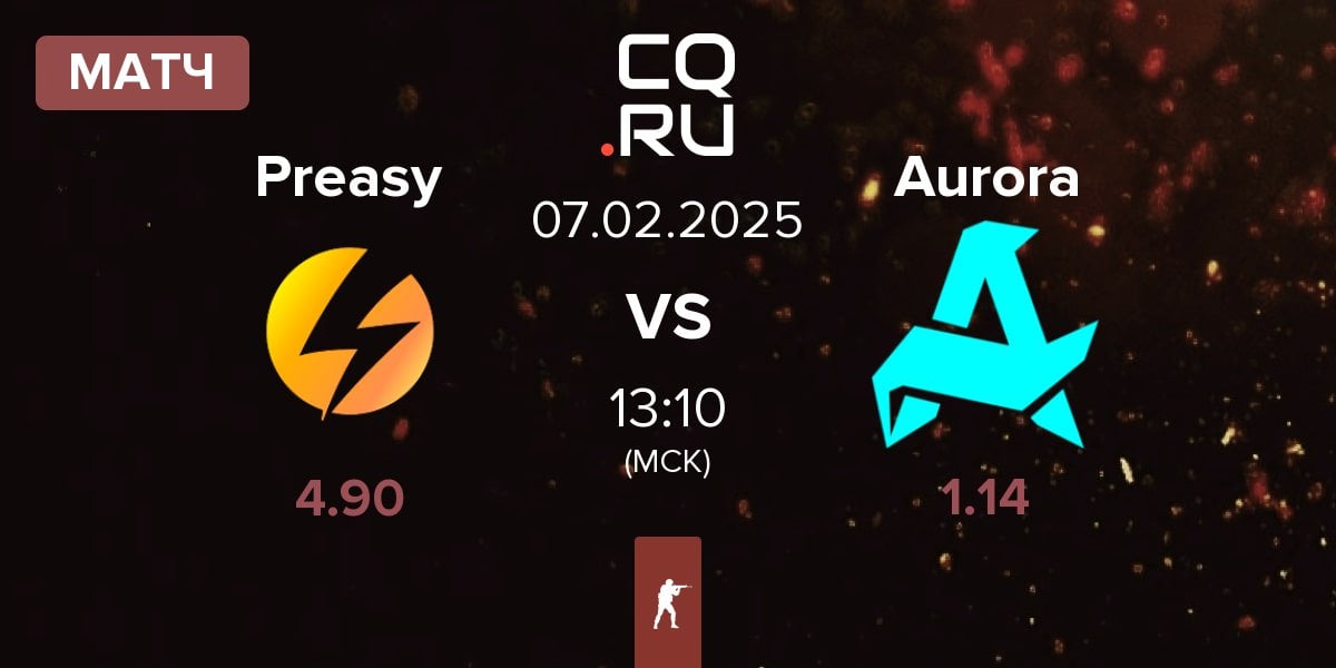 Матч Preasy Esport Preasy vs Aurora Gaming Aurora | 07.02