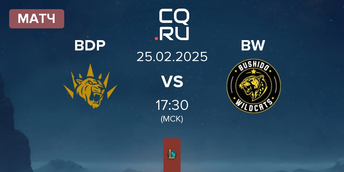 Матч BBL Dark Passage BDP vs Bushido Wildcats BW | 25.02