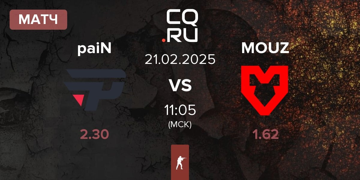 Матч paiN Gaming paiN vs MOUZ | 21.02