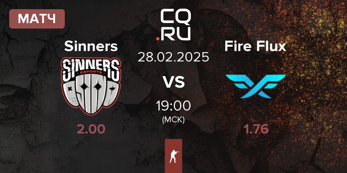 Матч Sinners Esports Sinners vs Fire Flux Esports Fire Flux | 28.02