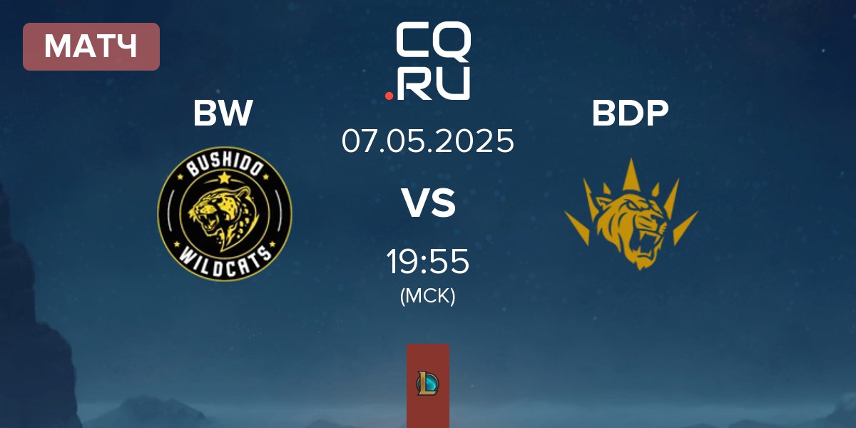 Матч Bushido Wildcats BW vs BBL Dark Passage BDP | 07.05