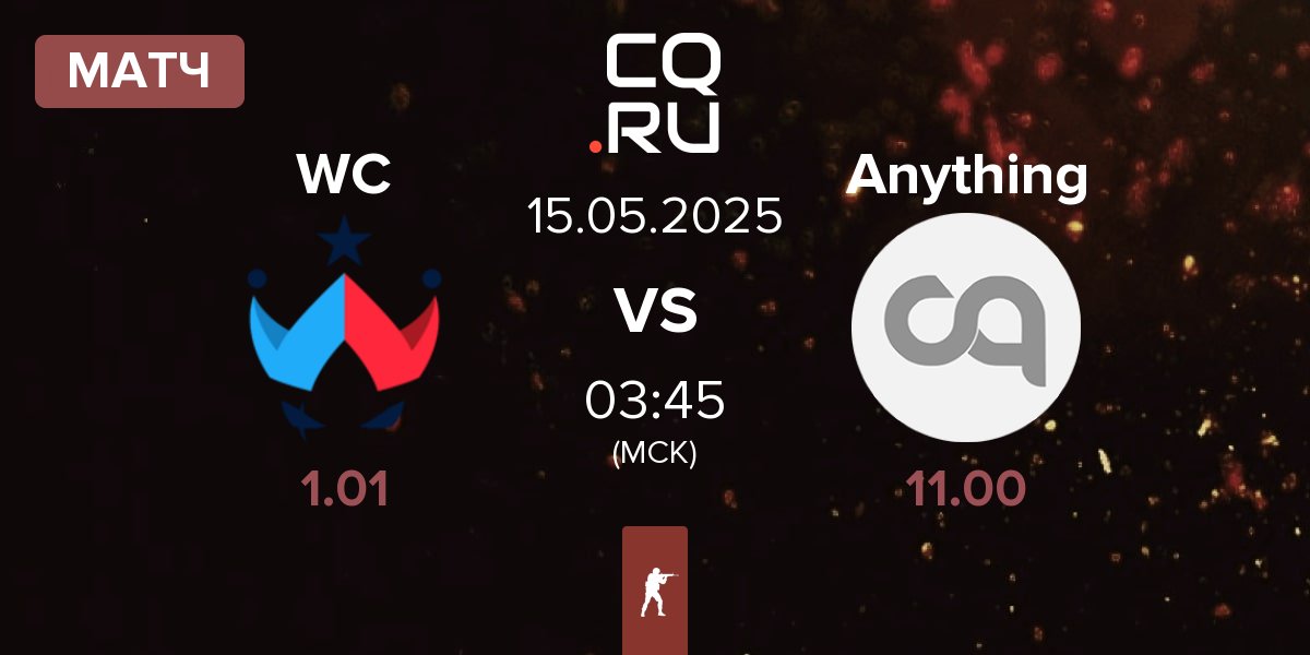 Матч Wildcard Gaming WC vs anything else Anything | 15.05