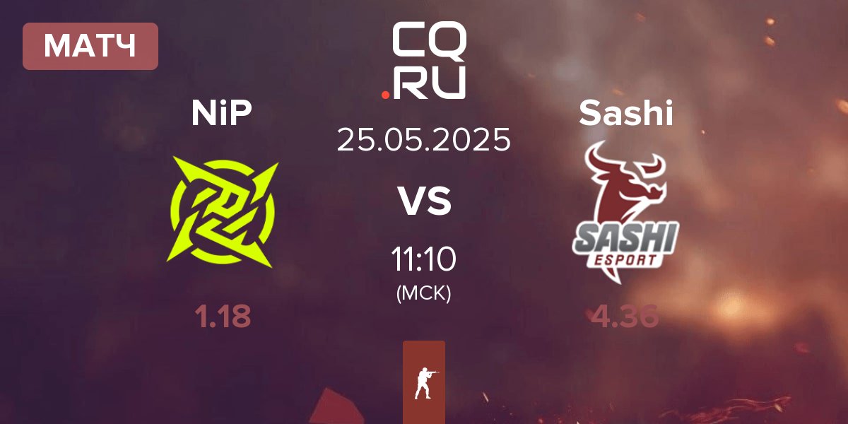 Матч Ninjas in Pyjamas NiP vs Sashi Esport Sashi | 25.05
