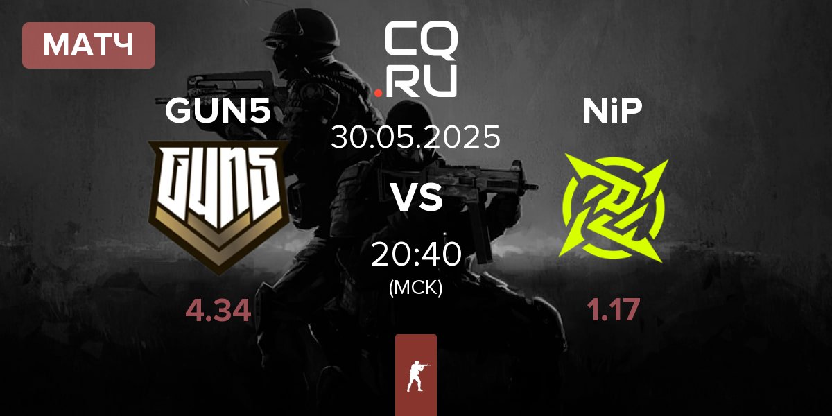 Матч GUN5 Esports GUN5 vs Ninjas in Pyjamas NiP | 30.05