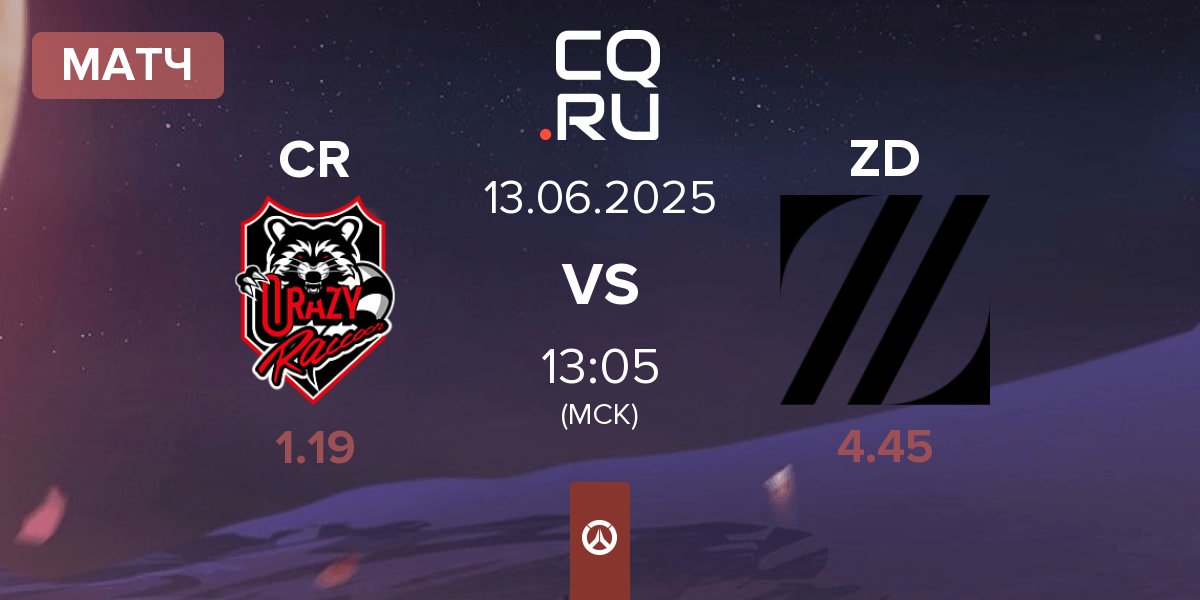 Матч Crazy Raccoon CR vs Zeta Division ZD | 13.06