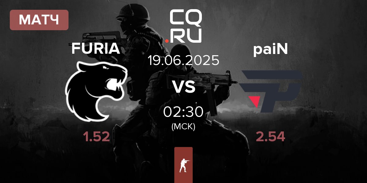 Матч FURIA Esports FURIA vs paiN Gaming paiN | 19.06