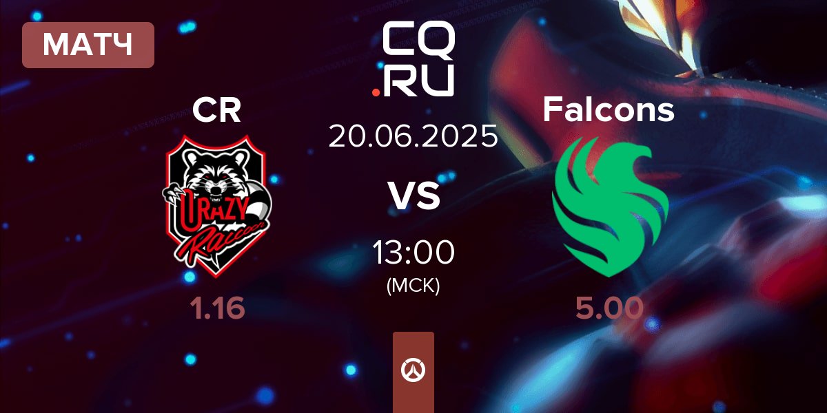 Матч Crazy Raccoon CR vs Team Falcons Falcons | 20.06