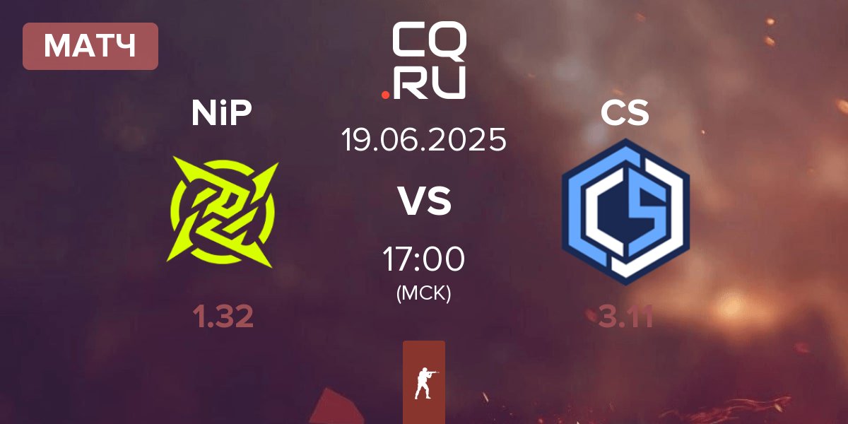 Матч Ninjas in Pyjamas NiP vs CYBERSHOKE Esports CS | 19.06