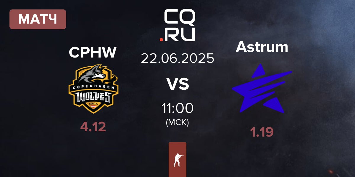 Матч Copenhagen Wolves CPHW vs Astrum | 22.06