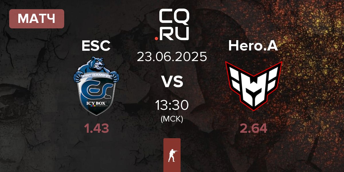 Матч ESC Gaming ESC vs HEROIC Academy Hero.A | 23.06