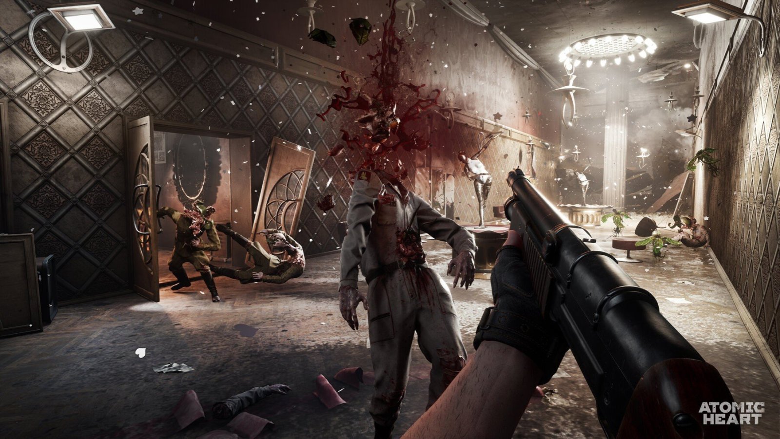 Российская игра atomic heart. Атомик харт. Атомик харт annihilation instinct. Atomic heart механика игры. Атомик харт геймплей.