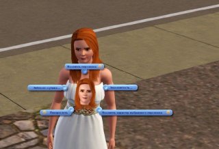 Výběr akcí pro Simíka v režimu vývojáře v The Sims 3