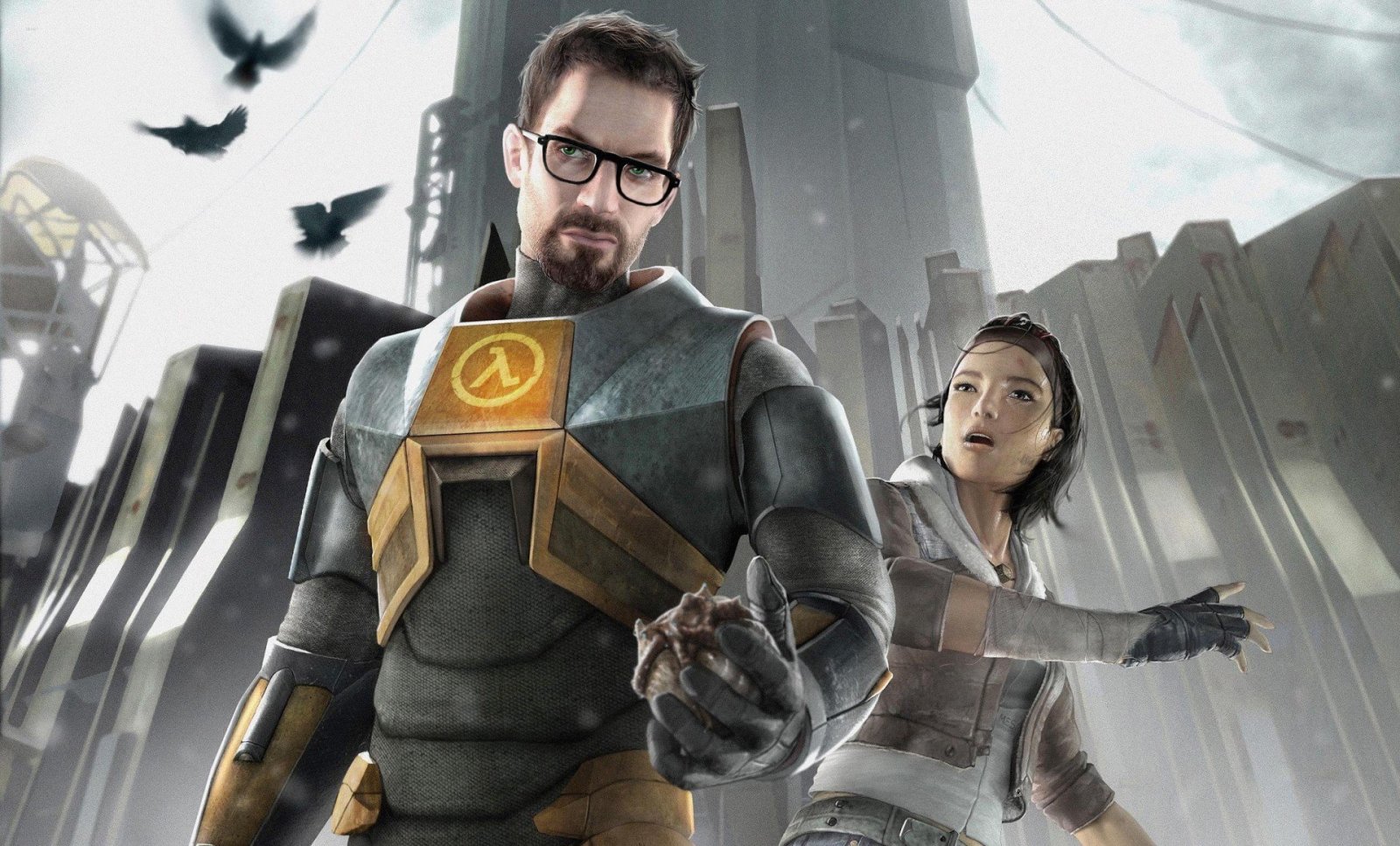 High game. Half-Life 2. Гордон Фримен лысый. Hl2. Valve Грег Кумер.